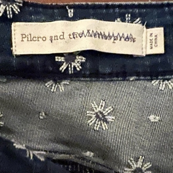 Anthropologie Pilcro & The Letterpress Crop Hi Rise Bootcut Embroidered Jeans - Picture 13 of 16
